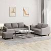 vidaXL 3-delige Loungeset met kussens stof taupe