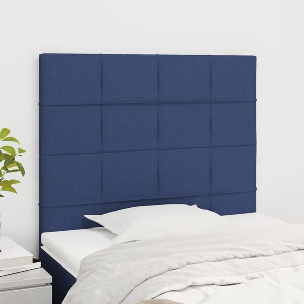 vidaXL Hoofdbord blauw 90x5x118/128 cm stof