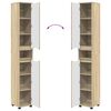 vidaXL Badkamer Kast Sonoma Eiken 30,5 x 30 x 195 cm Bewerkt hout