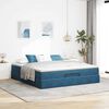 vidaXL Ottoman bed met matras 180x200 cm fluweel donkerblauw