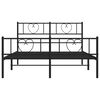vidaXL Bedframe met hoofd- en voeteneinde metaal zwart 140x200 cm