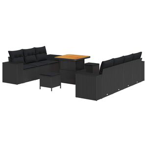 vidaXL Tuin Sofa Set 10 st Zwart poly rattan