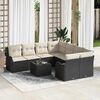vidaXL Tuin Sofa Set met kussen met opslag 9 pcs Zwart poly rattan