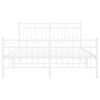 vidaXL Bedframe met hoofd- en voeteneinde metaal wit 140x200 cm