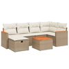 vidaXL 7-delige Loungeset met kussens poly rattan beige