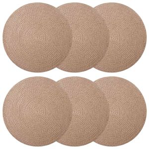 vidaXL Jute placematten 6 st Naturel 100% Tossa Jute