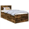 vidaXL Bedframe met hoofdeinde Gerookt eiken 90 x 190 cm Bewerkt hout