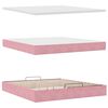 vidaXL Ottoman bed met matrassen 200x200cm fluweel roze