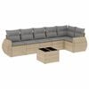 vidaXL 7-delige Loungeset met kussens poly rattan beige