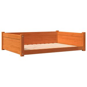 vidaXL Hondenmand 105,5x75,5x28 cm massief grenenhout wasbruin