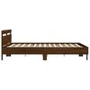 vidaXL Bedframe met hoofdeinde bewerkt hout bruineikenkleur 200x200 cm