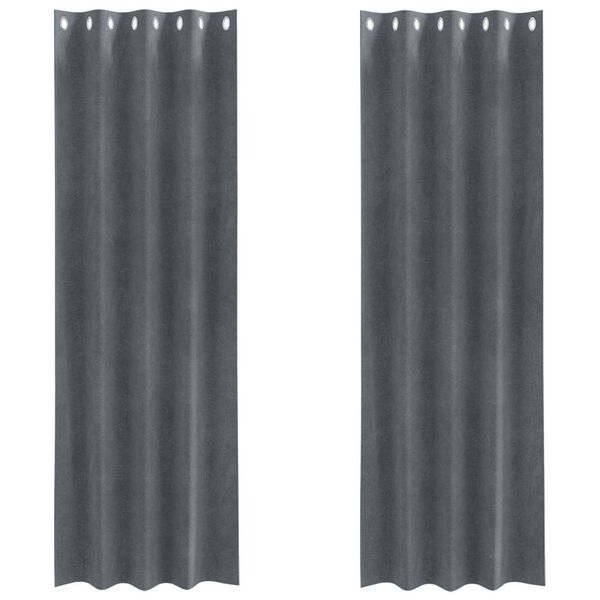 vidaXL Verduisterende gordijnen 2 pcs Lichtgrijs 140 x 260 cm Fluweel