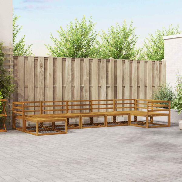 vidaXL Buiten bankenset 7 pcs Naturel Massief Acaciahout