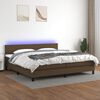 vidaXL Boxspring met matras en LED stof donkerbruin 200x200 cm