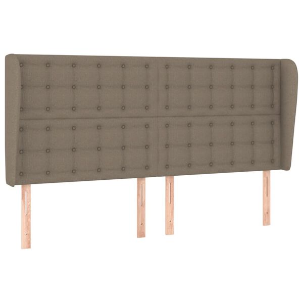 vidaXL Hoofdbord met randen 163x23x118/128 cm stof taupe
