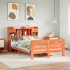 vidaXL Bed met boekenkast zonder matras grenenhout wasbruin 140x200 cm