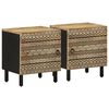 vidaXL Nachtkastjes 2 st 40x33,5x46 cm massief ruw mangohout zwart