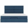 vidaXL Ottoman bed met matras en LED's 180x200cm stof blauw