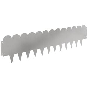 vidaXL Gazonrand 10 st 103 x 25 cm Staal Zilverkleurig