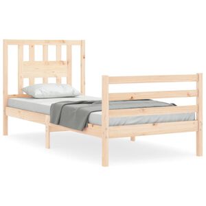 vidaXL Bedframe met hoofdbord massief hout