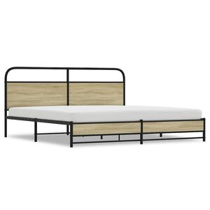 vidaXL Bedframe zonder matras metaal sonoma eikenkleurig 180x200 cm