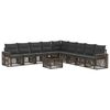 vidaXL Tuinbankenset 10 st Grijs en Donkergrijs poly rattan