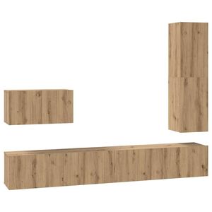 vidaXL Tv-meubelset 4 st 30,5 x 30 x 110 cm Artisan Eiken