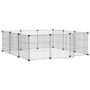 vidaXL Huisdierkooi met 12 panelen en deur, zwart 105x105x35 cm staal