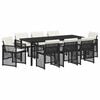 vidaXL Tuin eettafelset 9 st Zwart poly rattan