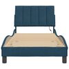 vidaXL Bedframe met LED zonder matras "Hanko" fluweel blauw 90x190 cm