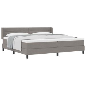 vidaXL Boxspringbed met matras Taupe 200 x 200 cm Polyester