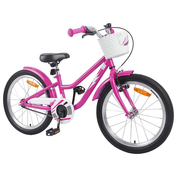 vidaXL Kinderfiets 18 Inch voor 5-7 jaar oud Donkerroze
