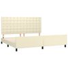 vidaXL Bedframe met hoofdbord kunstleer cr&egrave;mekleurig 200x200 cm