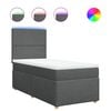 vidaXL Boxspring met matras stof donkergrijs 80x200 cm