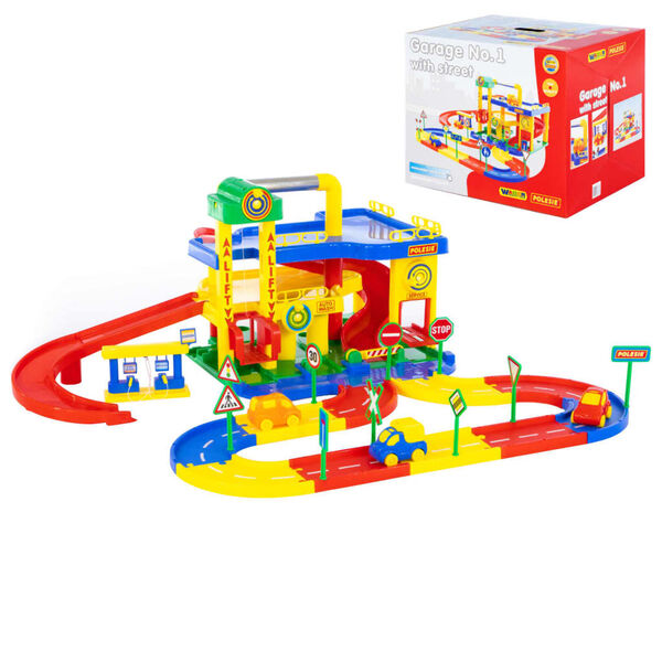 Polesie Wader 8-delige Parkeergarageset 3 verdiepingen 100x90x38 cm PP