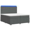 vidaXL LED Boxspring Bed met Matras Donkergrijs 200 x 200 cm Stof