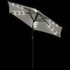 vidaXL Parasol met LED's en stalen paal 225x225x212 cm wit