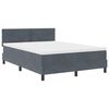 vidaXL Boxspringbed met matras Donkergrijs 140 x 190 cm Fluweel