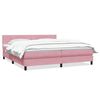 vidaXL Boxspring met matras fluweel roze 180x220 cm