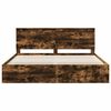 vidaXL Bedframe Gerookt eiken 200 x 200 cm Massief grenenhout