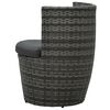 vidaXL 3-delige Bistroset met kussens poly rattan grijs
