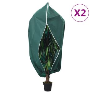 vidaXL Plantenhoezen met ritssluiting 2 st 70 g/m&sup2; 1x1,55 m