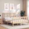 vidaXL Bedframe met hoofdbord massief hout