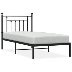 vidaXL Bedframe met hoofdbord metaal zwart 80x200 cm