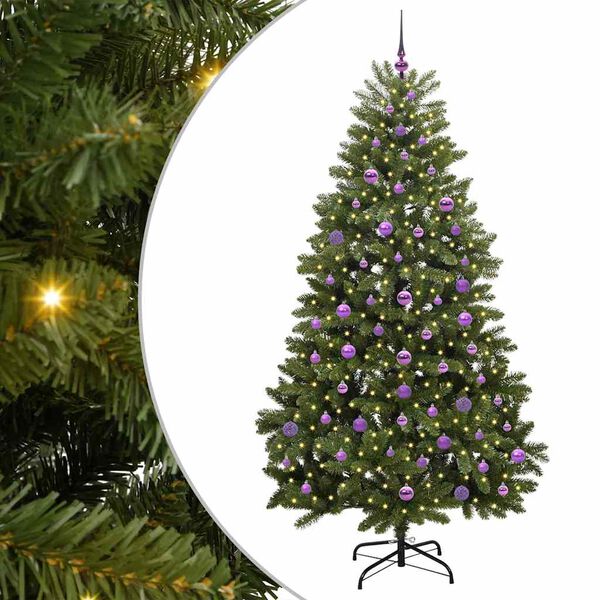 vidaXL Kunstkerstboom met 300 LED Groen 210 cm PVC en Metaal