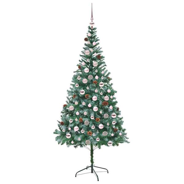 vidaXL Kunstkerstboom met 300 LED Groen 210 cm PVC en Staal