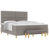 vidaXL Boxspring bed met hoofdeinde Taupe 200 x 180 cm Stof