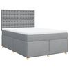 vidaXL Boxspring met matras stof lichtgrijs 140x200 cm