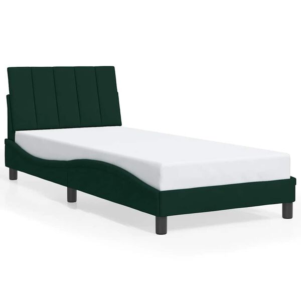 vidaXL Bedframe zonder matras "Hanko" 90x200 cm fluweel donkergroen