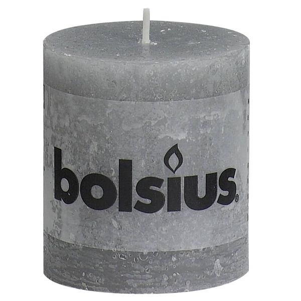 Bolsius Rustiekkaarsen 6 st 80x68 mm lichtgrijs